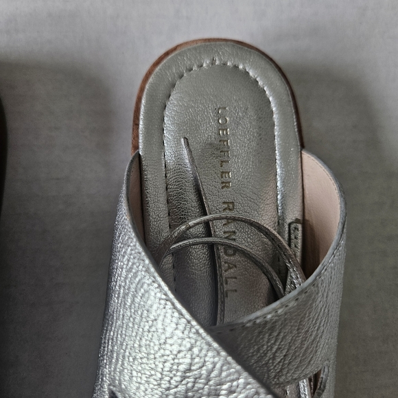 Loeffler Randall Metallic Silver Kira Lace Up Ankle Sandals - Picture 7 of 14